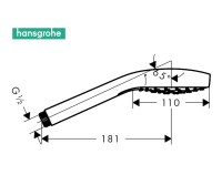 MEDIDAS TELEDUCHA CROMA SELECT S 1jet HANSGROHE